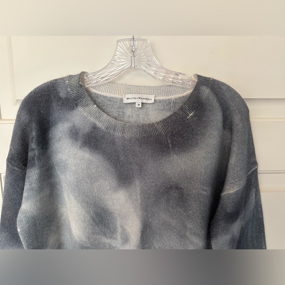 White + Warren Gray 100% Cashmere Sweater - Picture 5 of 6